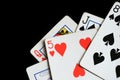 Several playing cards on a dark background c Royalty Free Stock Photo