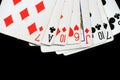 Several playing cards on a dark background c Royalty Free Stock Photo