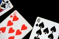 Several playing cards on a dark background c Royalty Free Stock Photo