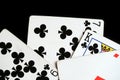 Several playing cards on a dark background c Royalty Free Stock Photo