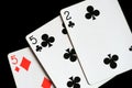 Several playing cards on a dark background c Royalty Free Stock Photo