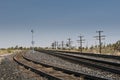 Several rails going through a desert in the USA Royalty Free Stock Photo