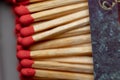 several red-headed phosphor sticks arranged inside the box