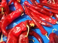 Several Red hot shiny chilli peppers Royalty Free Stock Photo