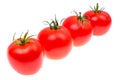 Several red ripe tomatoes isolated on white background Royalty Free Stock Photo