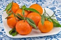 Ripe clementines on a plate