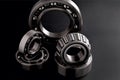 several roller bearings on black background Royalty Free Stock Photo