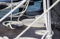 Several ropes of embarkation rolled up Royalty Free Stock Photo