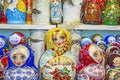 Several Russian traditional matrioska dolls