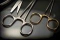 Several scissors operating theater aligned