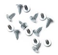 Several screws on a white background isolated. Royalty Free Stock Photo