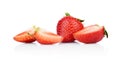 Several sliced strawberries isolated