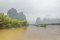 Several small boats at Xingpingzhen fishing village Royalty Free Stock Photo