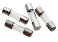 Several small glass fuses