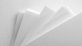 Several stacks of white paper on a white background Royalty Free Stock Photo