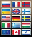 Several stamps with state flags Royalty Free Stock Photo