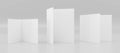 Several stand up mock up blank empty cardboards folded with space for your content 3d illustration render Royalty Free Stock Photo