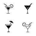 Several style of cocktail icons