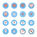 Several style of heart icons set