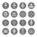 Several style of robot icons set