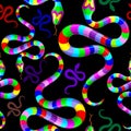 Snake Psychedelic Rainbow Fantasy Vector Seamless Pattern Design Royalty Free Stock Photo