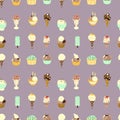 Several sweet ice cream seamless pattern vector illustration