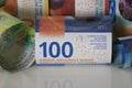 Several Swiss banknotes, CHF Royalty Free Stock Photo