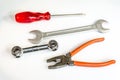 Several tools on white background Royalty Free Stock Photo
