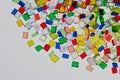 variety transparent colored plastic resin granulates for background