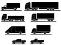 Several truck silhouettes