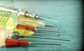 Several Types Of Syringes For Palliative Care Royalty Free Stock Photo