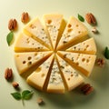 Several varieties of cheese, elite varieties of cheese made from milk - AI generated image
