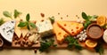 Several varieties of cheese, elite varieties of cheese made from milk - AI generated image