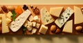 Several varieties of cheese, elite varieties of cheese made from milk - AI generated image