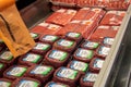 Ground beef selection at Costco Royalty Free Stock Photo