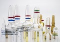 Several vials with medication Royalty Free Stock Photo