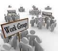 Several Work Groups of Workers Divided Tasks Royalty Free Stock Photo