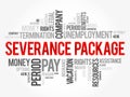 Severance package word cloud collage, social concept background Royalty Free Stock Photo