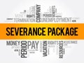 Severance package word cloud collage, social concept background Royalty Free Stock Photo
