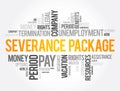 Severance package word cloud collage , social concept Royalty Free Stock Photo