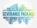 Severance package word cloud collage, social concept background Royalty Free Stock Photo