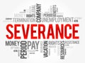 Severance word cloud collage , social concept background Royalty Free Stock Photo