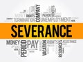 Severance word cloud collage , social concept background Royalty Free Stock Photo