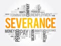 Severance word cloud collage , social concept background Royalty Free Stock Photo