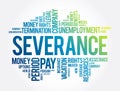 Severance word cloud collage , social concept background Royalty Free Stock Photo