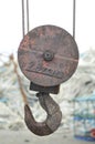 Severe corrosion pulley hook.