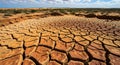 Severe Drought: Cracked Earth in Arid Landscape Royalty Free Stock Photo