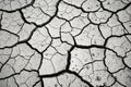 Severe drought cracking a vast, dry desert landscape under a stark sky. Royalty Free Stock Photo