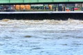 Severe flooding in the river Ruhr Royalty Free Stock Photo