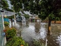 Severe floods in the city of Sao Paulo. It rained heavily, causing flooding in the streets. Royalty Free Stock Photo